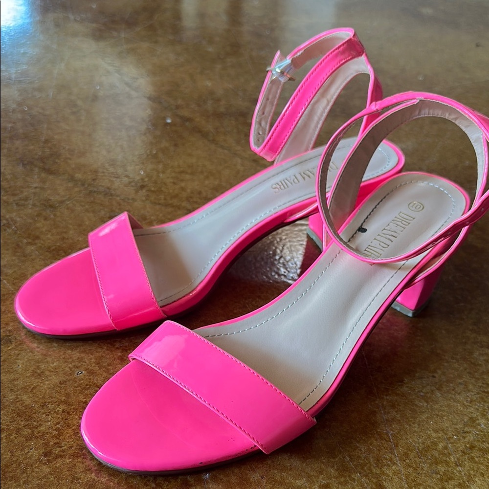 Hot Pink Heeled Sandals
